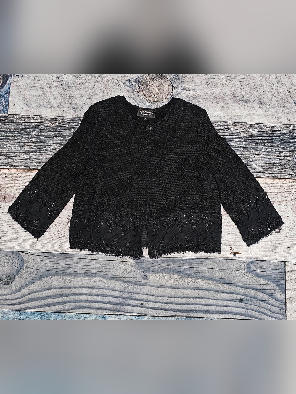 St John Couture Evening Jacket Embroidered Beaded & Sequin Accents Women’s 10